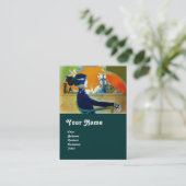 DIVA IN BLAUW MONOGRAM Beauty Salon, Makeup Artist Visitekaartje (Staand voorkant)