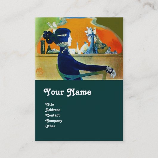 DIVA IN BLAUW MONOGRAM Beauty Salon, Makeup Artist Visitekaartje (Voorkant)