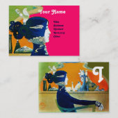 DIVA IN BLAUW MONOGRAM Beauty Salon, Makeup Artist Visitekaartje (Voorkant / Achterkant)