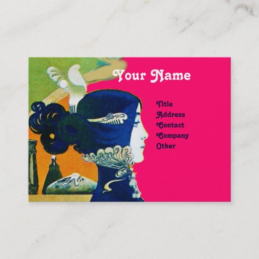 DIVA IN BLAUW MONOGRAM Beauty Salon, Makeup Artist Visitekaartje (Voorkant)