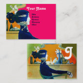 DIVA IN BLAUW MONOGRAM Beauty Salon, Makeup Artist Visitekaartje (Voorkant / Achterkant)