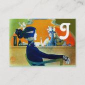 DIVA IN BLAUW MONOGRAM Beauty Salon, Makeup Artist Visitekaartje (Achterkant)