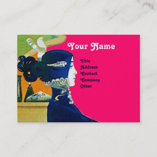 DIVA IN BLAUW MONOGRAM Beauty Salon, Makeup Artist Visitekaartje (Voorkant)