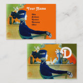 DIVA IN BLAUW MONOGRAM Beauty Salon, Makeup Artist Visitekaartje (Voorkant / Achterkant)