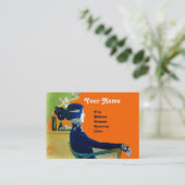 DIVA IN BLAUW MONOGRAM Beauty Salon, Makeup Artist Visitekaartje (Staand voorkant)