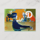 DIVA IN BLAUW MONOGRAM Beauty Salon, Makeup Artist Visitekaartje (Achterkant)