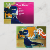 DIVA IN BLAUW MONOGRAM Beauty Salon, Makeup Artist Visitekaartje (Voorkant / Achterkant)