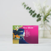 DIVA IN BLAUW MONOGRAM Beauty Salon, Makeup Artist Visitekaartje (Staand voorkant)