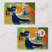 DIVA IN BLAUW MONOGRAM Beauty Salon, Makeup Artist Visitekaartje (Voorkant / Achterkant)