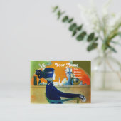 DIVA IN BLAUW MONOGRAM Beauty Salon, Makeup Artist Visitekaartje (Staand voorkant)