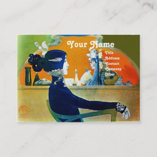 DIVA IN BLAUW MONOGRAM Beauty Salon, Makeup Artist Visitekaartje (Voorkant)