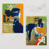 DIVA IN BLAUW MONOGRAM Beauty Salon, Makeup Artist Visitekaartje (Voorkant / Achterkant)