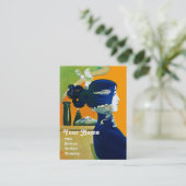 DIVA IN BLAUW MONOGRAM Beauty Salon, Makeup Artist Visitekaartje (Staand voorkant)