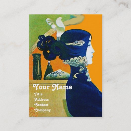 DIVA IN BLAUW MONOGRAM Beauty Salon, Makeup Artist Visitekaartje (Voorkant)