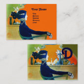 DIVA IN BLAUW MONOGRAM Beauty Salon, Makeup Artist Visitekaartje (Voorkant / Achterkant)