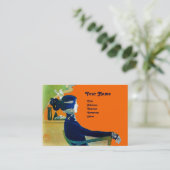 DIVA IN BLAUW MONOGRAM Beauty Salon, Makeup Artist Visitekaartje (Staand voorkant)