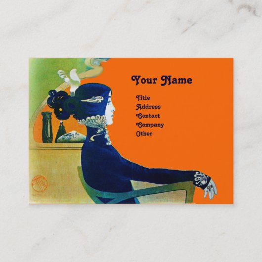 DIVA IN BLAUW MONOGRAM Beauty Salon, Makeup Artist Visitekaartje (Voorkant)