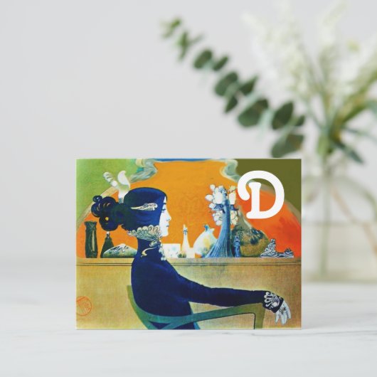DIVA IN BLAUW MONOGRAM BRIEFKAART (Staand voorkant)