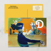 DIVA IN BLAUW MONOGRAM BRIEFKAART (Voorkant / Achterkant)