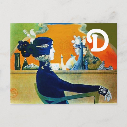 DIVA IN BLAUW MONOGRAM BRIEFKAART (Voorkant)
