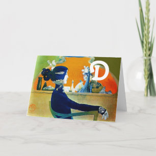 DIVA IN BLAUW MONOGRAM NOTITIEKAARTJE