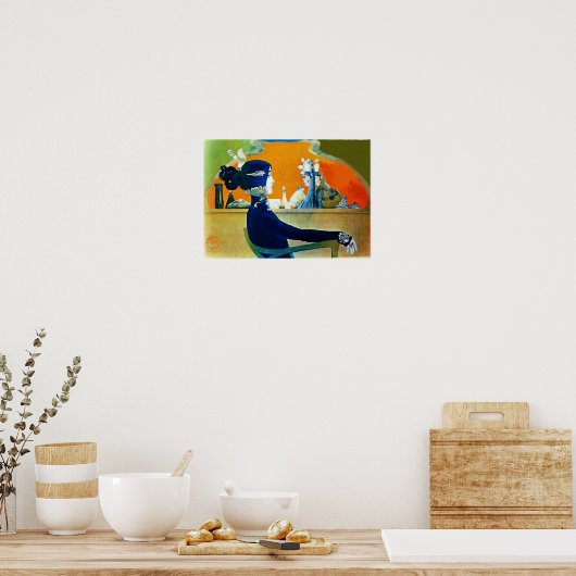 DIVA IN BLAUW / schoonheid, haar, Mode Poster (Keuken)