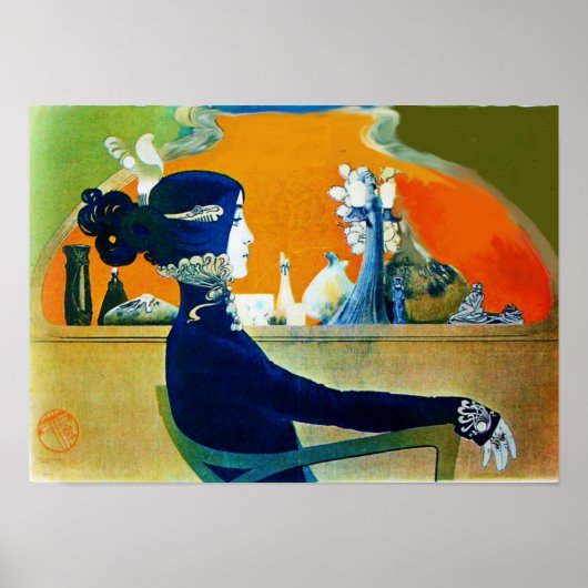 DIVA IN BLAUW / schoonheid, haar, Mode Poster (Voorkant)