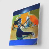 DIVA IN BLAUW VIERKANTE KLOK (Hoek)