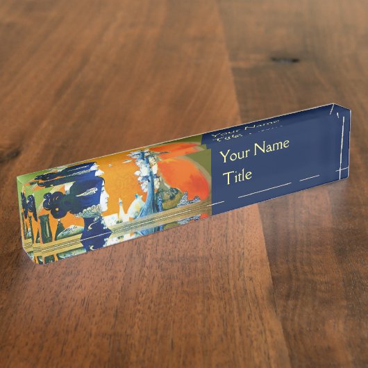 DIVA IN BLAUWE/HAARBEAUTY-MODE NAAMBORDJE (Zijkant)