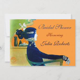 DIVA IN BLAUWE MONOGRAM VRIJGEZELLENFEEST PARTIJ KAART