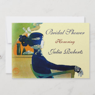 DIVA IN BLAUWE MONOGRAM VRIJGEZELLENFEEST PARTITY  KAART