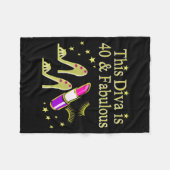 DIVA IS 40 EN FANTASTISCH GOUDEN HOGE HAK ONTWERP FLEECE DEKEN (Voorkant (Horizontaal))