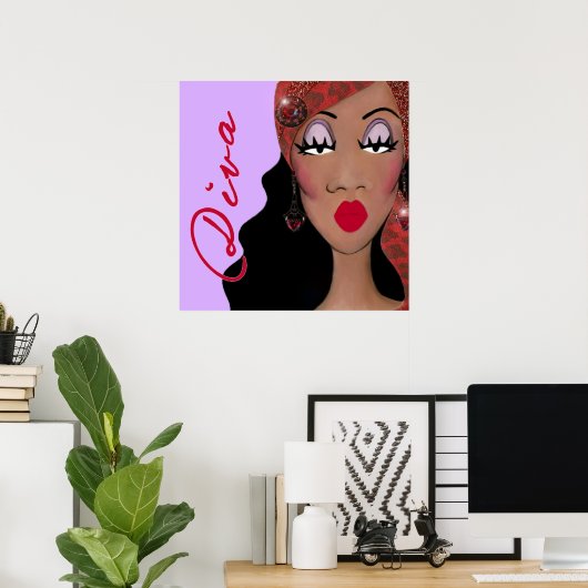 Diva is een vierletterlijk woord poster (Thuiskantoor)