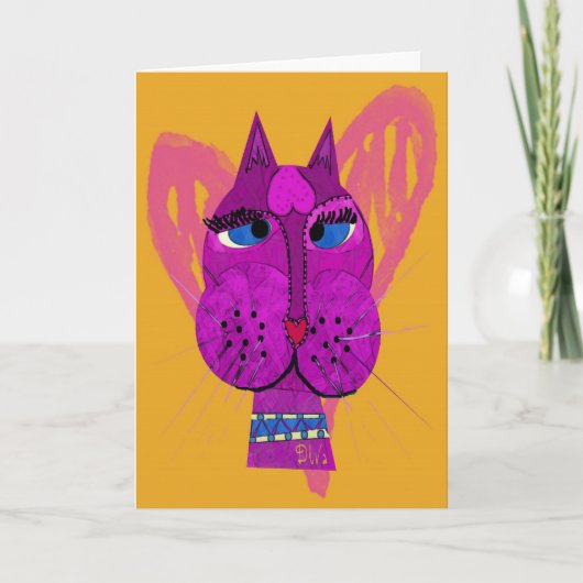 Diva Kat Wenskaart Kaart (Voorkant)