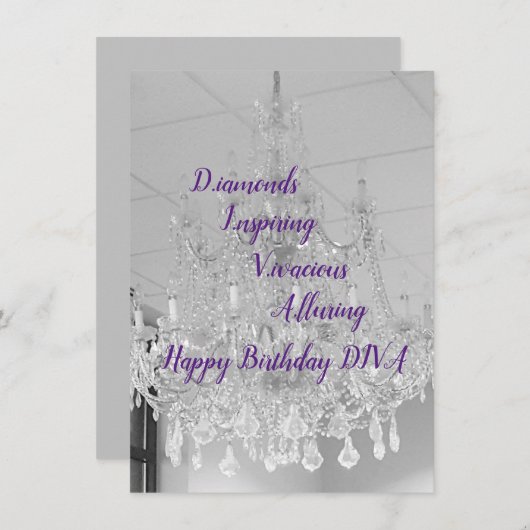 DIVA Life Licht Happy Birthday-flatkaart (Voorkant / Achterkant)