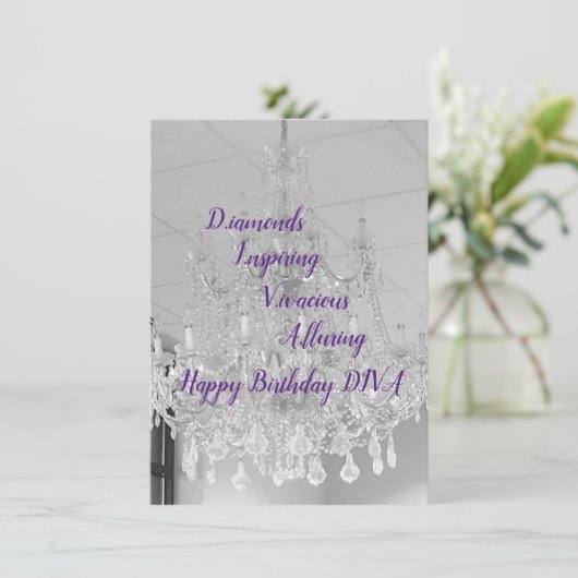 DIVA Life Licht Happy Birthday-flatkaart (Staand voorkant)