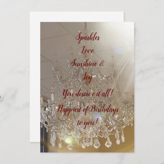 DIVA Life Sparkles Happy Birthday Flat Card (Voorkant / Achterkant)