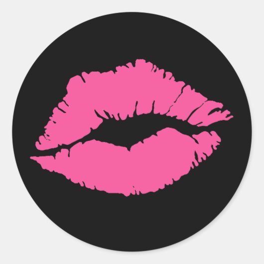 "Diva Lips" Ronde Sticker (Voorkant)