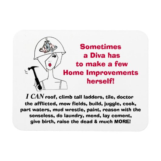 "Diva maakt thuisverbetering.." Magnet Magneet (Horizontaal)