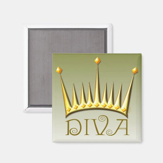 Diva magnet in goud AH2010 (Voorkant / Achterkant)