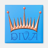 Diva magnet in nectarine en blauwe AH2010 (Voorkant)