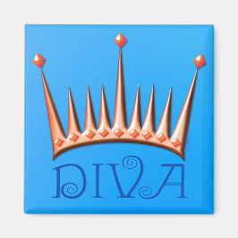 Diva magnet in nectarine en blauwe AH2010