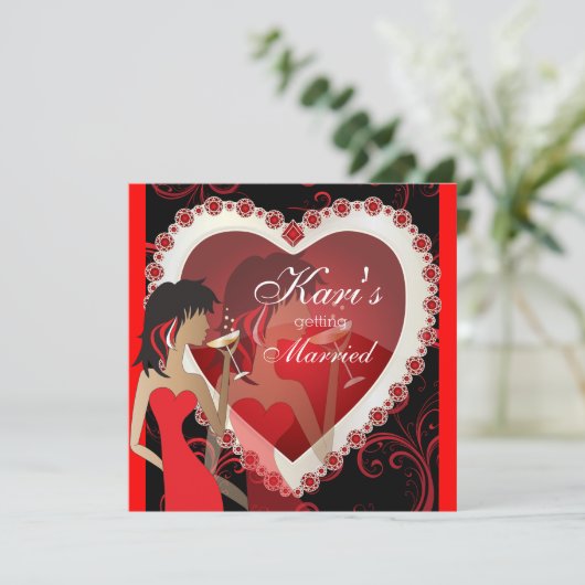 Diva Meidenavond uit in een Hart van Juwelen Rood Kaart (Staand voorkant)