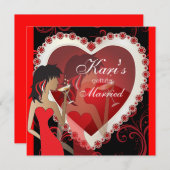 Diva Meidenavond uit in een Rode Juwelen Hart Kaart (Voorkant / Achterkant)