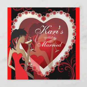 Diva Meisjes Nacht Uit in een Jewel Heart Red Kaart