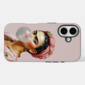 Diva met bloemensjaal blazen bubble gum Case-Mate iPhone case (Achterkant (horizontaal))