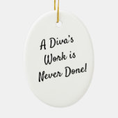 Diva met het werk van ToolBelt/a Diva nooit gedaan Keramisch Ornament (Achterkant)