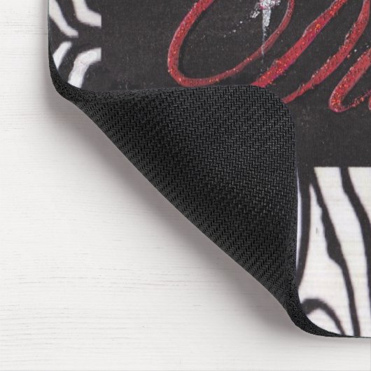 Diva met zwarte en witte zebra print Mousepad Muismat (Hoek)