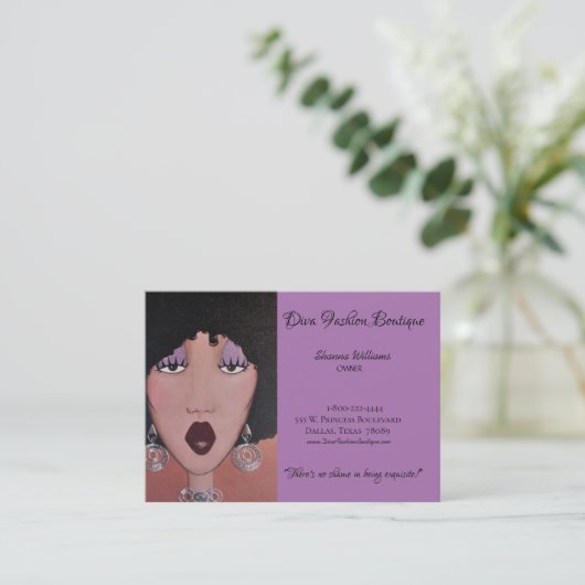 "DIVA Mode Boutique" Visitekaartje (Staand voorkant)