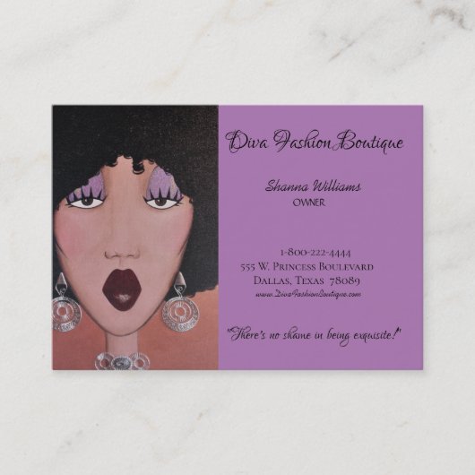 "DIVA Mode Boutique" Visitekaartje (Voorkant)